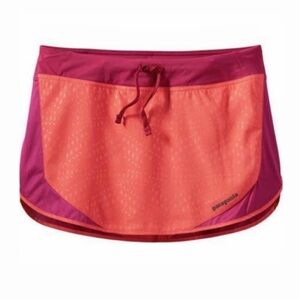 Patagonia Strider Skirt Orange Lined Rear Zip Pocket Athleisure Outdoor X-Small